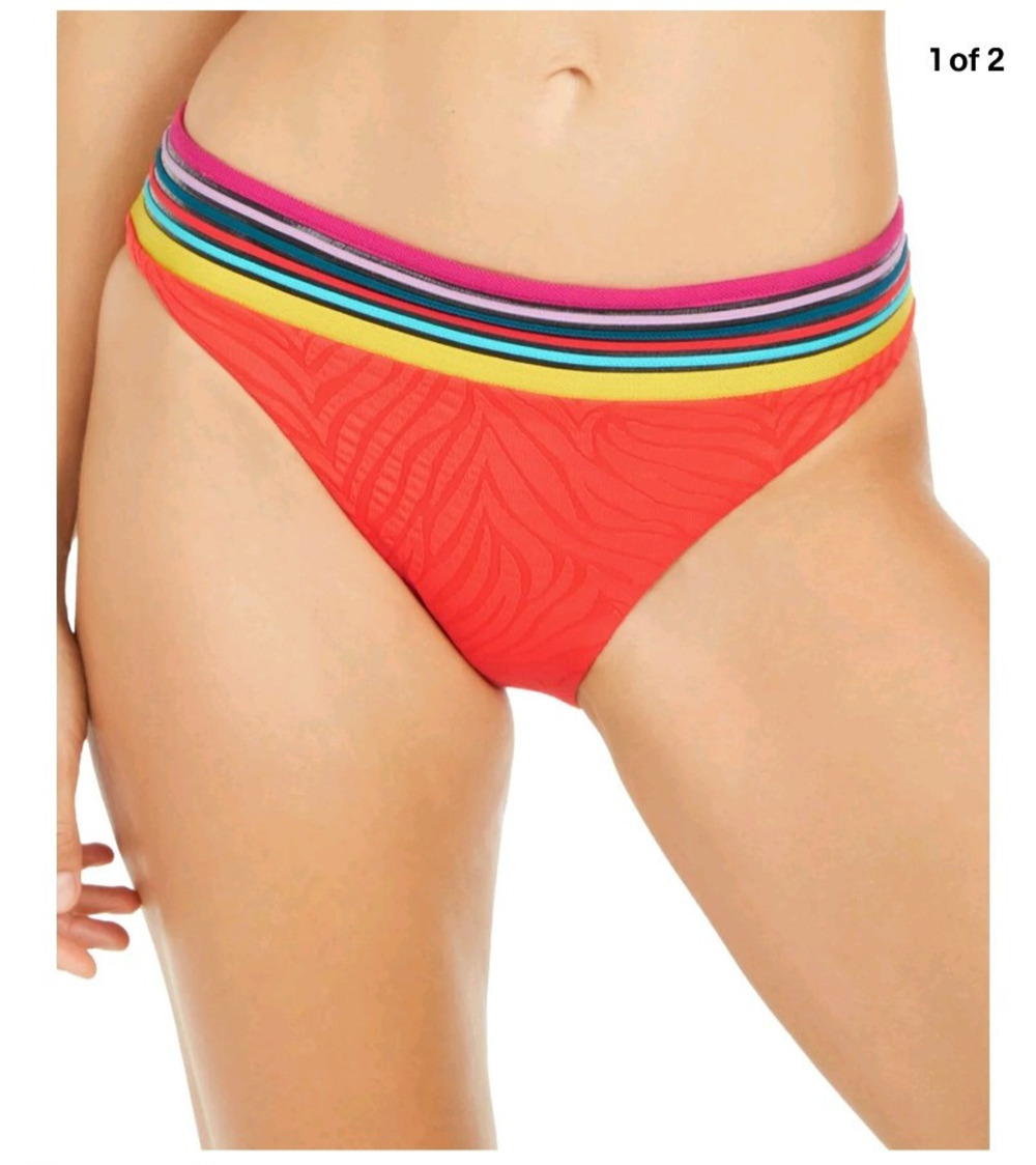 NWT Trina Turk Zebra Poppy Textured Hipster Swimsuit Bikini Bottom Size 8 NEW